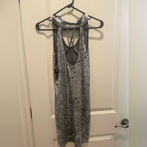 Size S. Silver crushed velvet sexy dress.